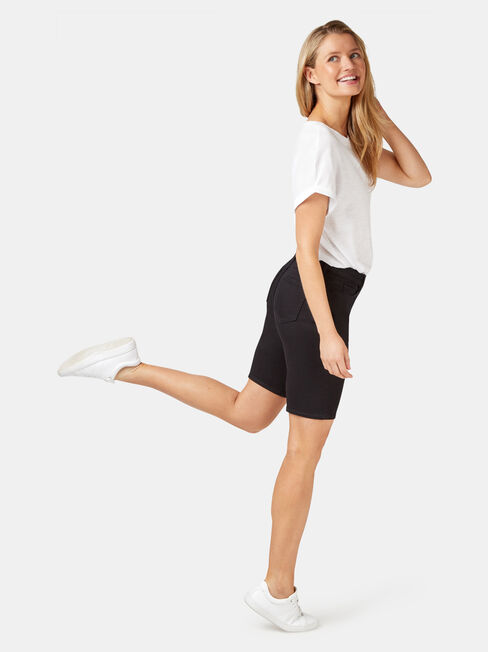 Talia Knee Length Short, Black, hi-res