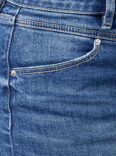 Kelly Double Yoke Denim Short, Blue, hi-res