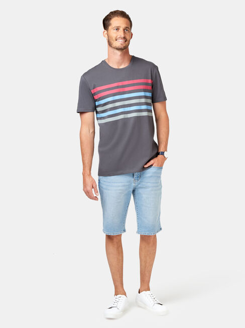 Dexter Short Sleeve Print Crew Tee, Black, hi-res