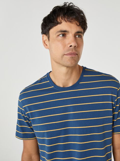 SS Colton Stripe Crew Tee, Blue, hi-res