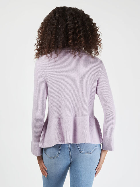 Addison Peplum Knit, Purple, hi-res