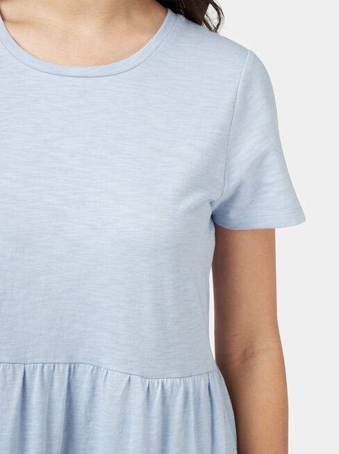 Alice Tiered Jersey Dress, Blue, hi-res