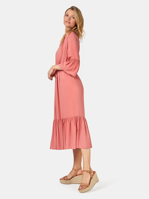 Willow Peasant Dress, Red, hi-res