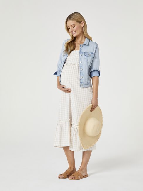 Daisy Maxi Nursing Maternity Dress, White, hi-res