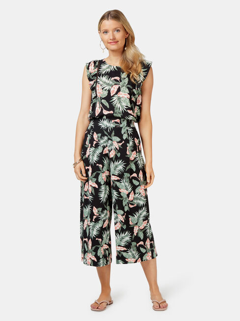 Naomi Wide Leg Crop Pant, Floral, hi-res