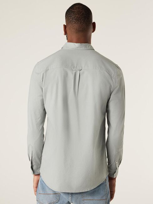 Heston Oxford Long Sleeve Shirt, Steel, hi-res