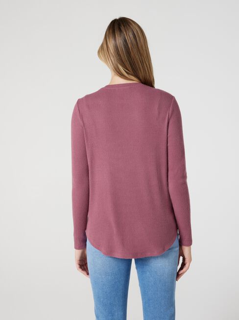 Sophie Rib Soft Touch Pullover, Purple, hi-res