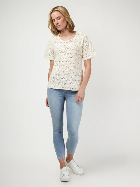 Alexa Cotton Tee, Brown, hi-res
