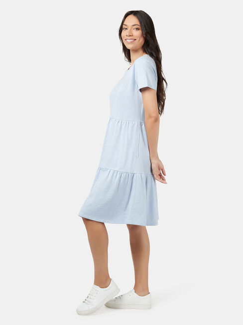 Alice Tiered Jersey Dress, Blue, hi-res