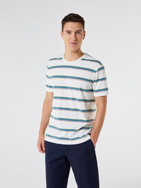 SS Jeremy Stripe Crew Tee, Blue Stripe, hi-res