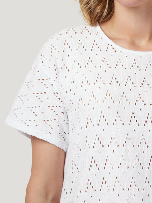 Alexa Cotton Tee, White, hi-res