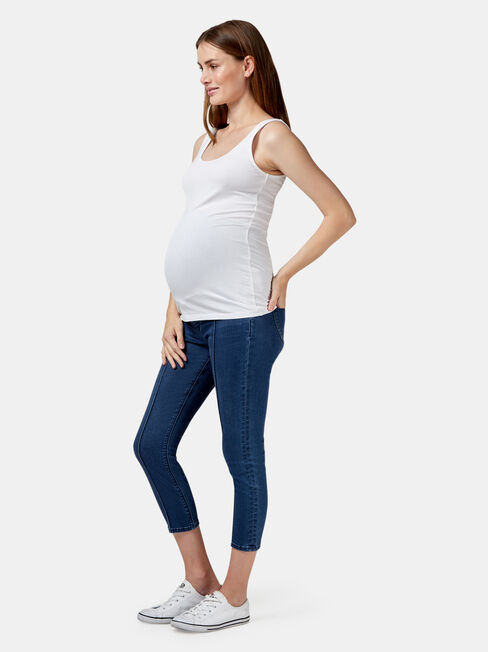 Penelope Maternity Skinny Crop, Blue, hi-res