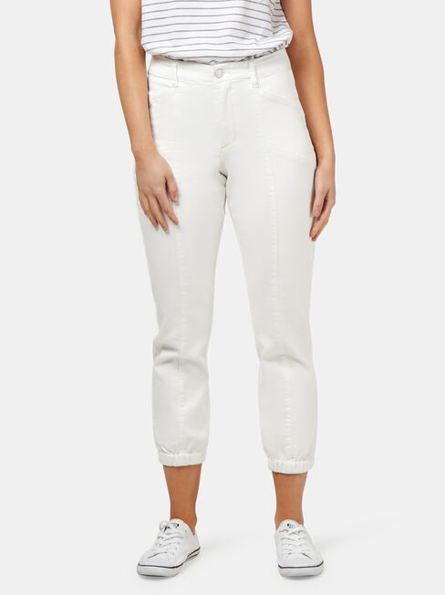 Leah Utility Luxe Lounge Jogger, White, hi-res