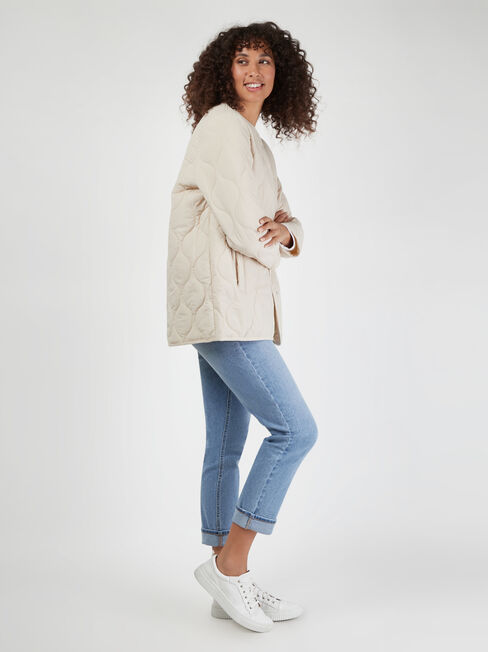 Priya Quilted Jacket, White, hi-res