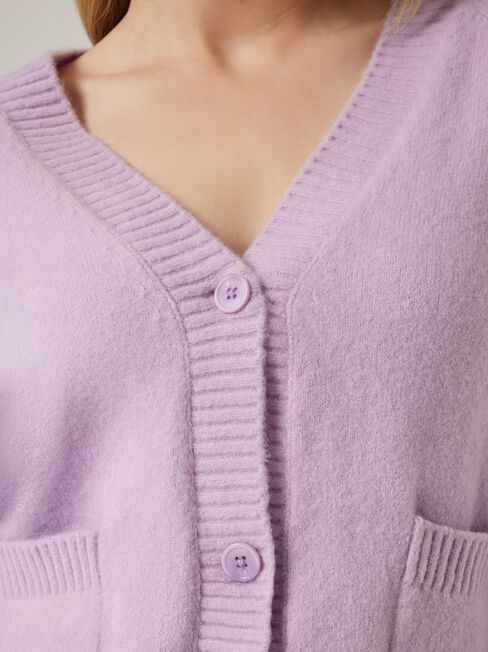 Arabella Cardigan, Lilac Marle, hi-res