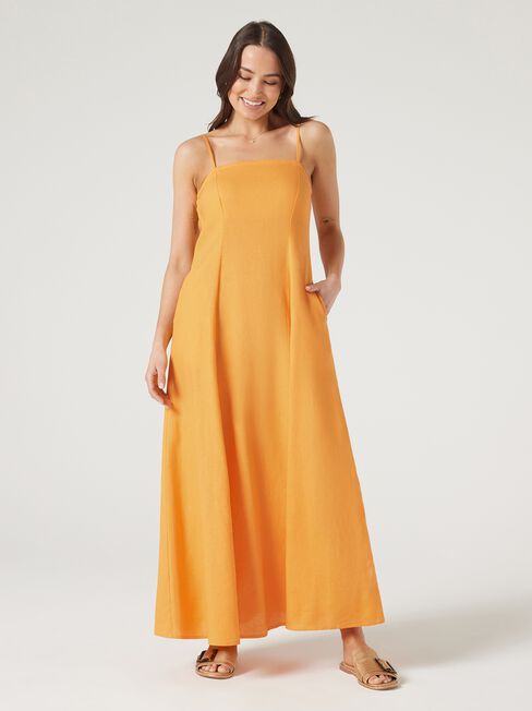 Nellie Fit and Flare Dress, Orange, hi-res