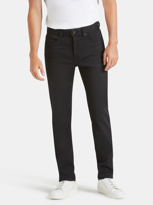 Denim Flex Slim Tapered Jeans Washed Black