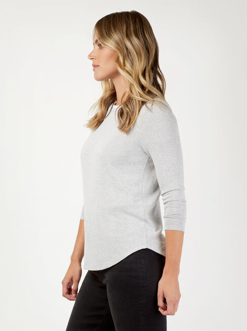 Maddie Soft Touch Curve Hem Pullover, Grey, hi-res