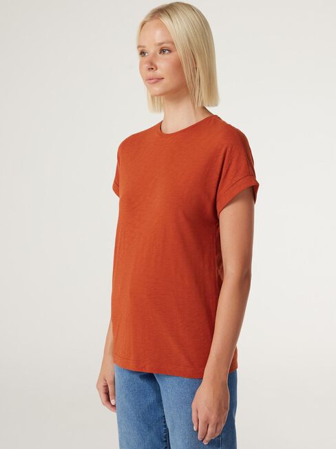 Drop Shoulder Tee, Rust, hi-res