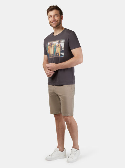 Leon Short Sleeve Print Crew Tee, Grey, hi-res