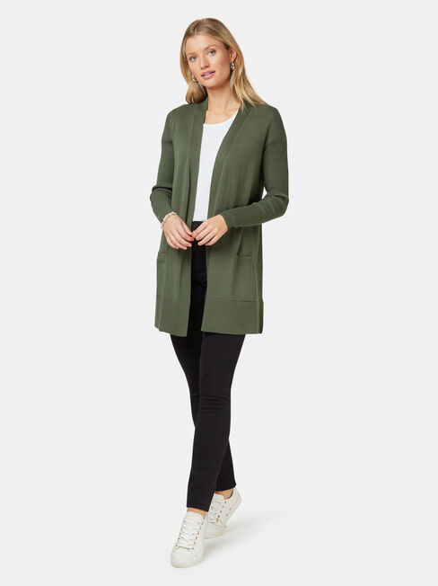 Everlynn Essential Cardigan, Green, hi-res