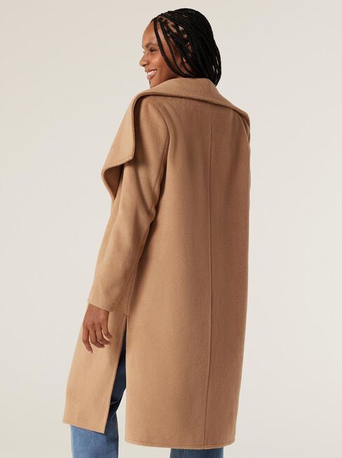 Mattea Longline Coat, Camel Marle, hi-res