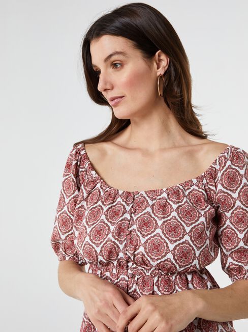 Zuri Structured Top, Print, hi-res