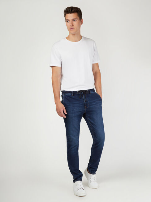 Kash Knit Denim Jogger Pant, Blue, hi-res