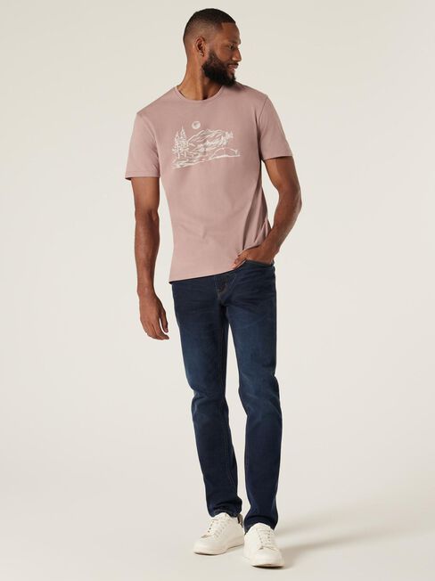 SS Hugo Printed Tee, Dusty Mauve, hi-res