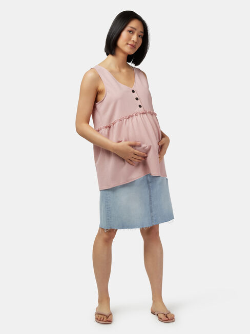 Talia Peplum Hem Top, Pink, hi-res