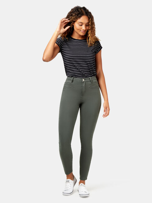 Veronica High Waist Pant, Green, hi-res
