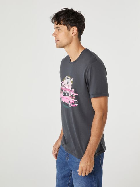 SS Ford Mustang Summer Print Crew Tee, Grey, hi-res