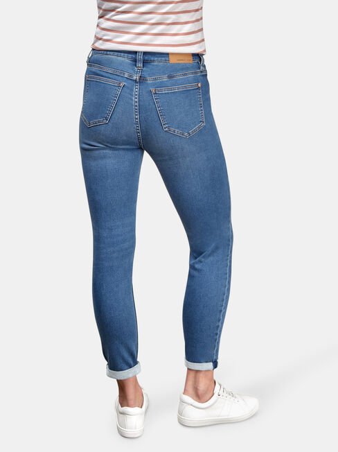 Lois Slim Boyfriend Jeans, Mid Indigo, hi-res