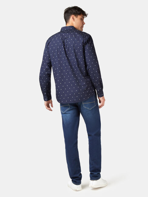Jensen Long Sleeve Print Shirt, Blue, hi-res