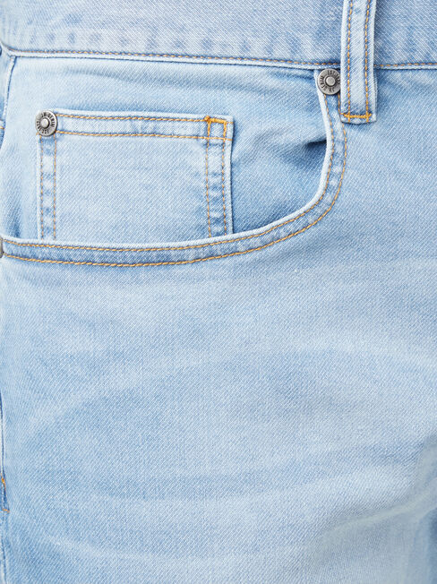 Connor Knit Denim Short Summer Blue, Blue, hi-res