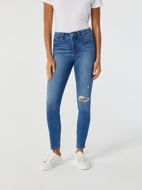 Cleo Mid Waisted Skinny 7/8 jeans, LightWash, hi-res