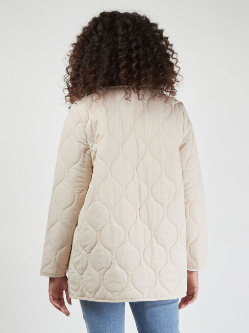 Priya Quilted Jacket, White, hi-res