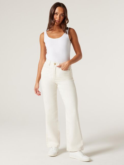 Jessie High Waisted Wide Leg Jeans, Ecru, hi-res