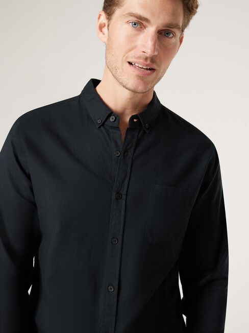 Brody Textured Long Sleeve Shirt, Black, hi-res