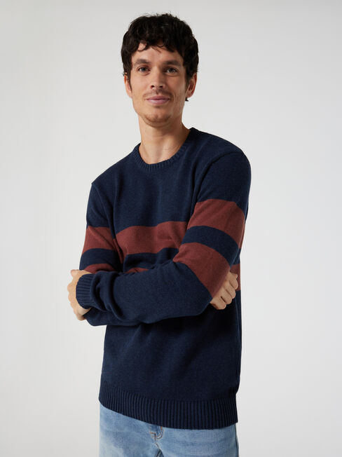 Braxton Panel Stripe Crew Knit