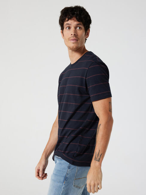 SS Grant Stripe Crew Tee, Ink, hi-res