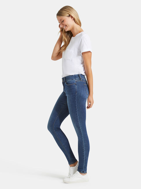 Hip Hugger Skinny Jeans Mid Vintage, Mid Indigo, hi-res