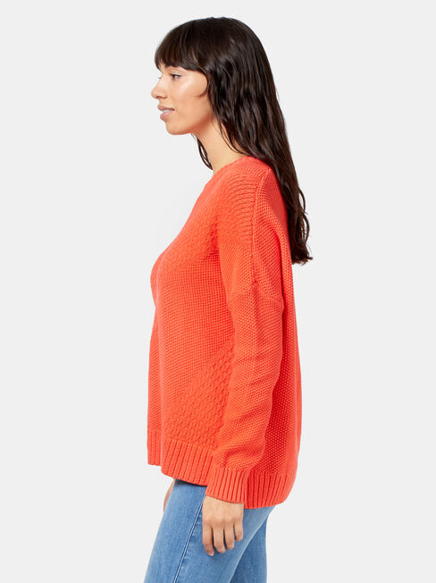 Agnes Chevron Pullover, Orange, hi-res