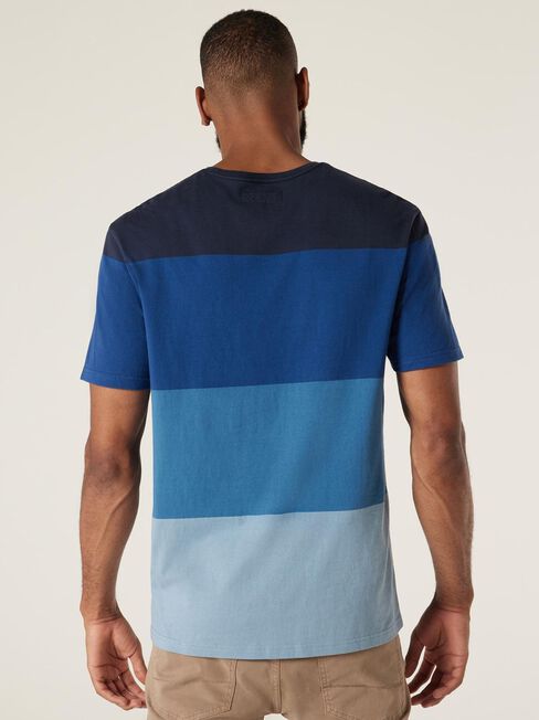 SS Logan Stripe Crew Tee, Blue Multi, hi-res