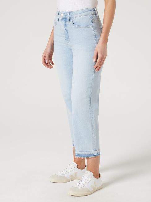 Annie Mid Waisted Straight Capri, Summer Indigo, hi-res