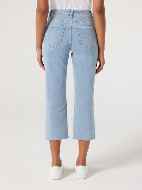 Annie Mid-Waisted Straight Capri, Light Indigo, hi-res