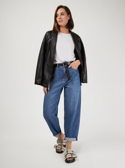 Penny Relaxed Straight Jeans, Mid Indigo, hi-res