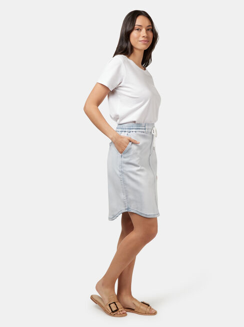 Lulu Luxe Lounge Knee Length Skirt, Blue, hi-res