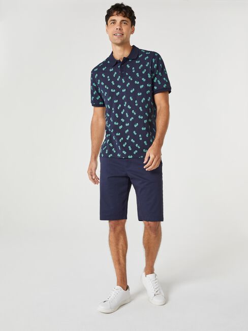 SS Ayden Print Polo, Blue, hi-res