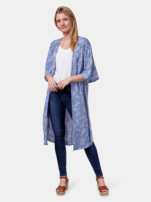 Monica Longline Kimono, Blue, hi-res